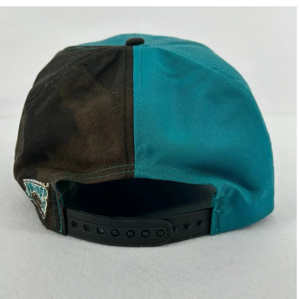 90s Jacksonville Jaguars Banned Logo Eastport Tri Panel Wrap Around SnapBack hat